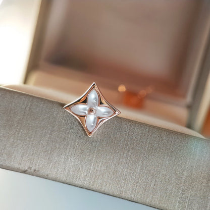 [Amore Jewels]STAR MOP PINK GOLD EARRINGS