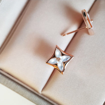 [Amore Jewels]STAR MOP PINK GOLD EARRINGS