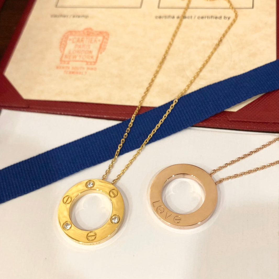 [Amore Jewels]LOVE NECKLACE 16MM 3 DIAMONDS