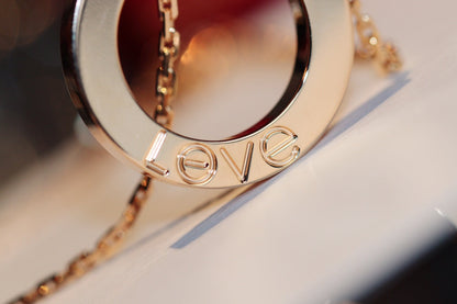 [Amore Jewels]LOVE NECKLACE 16MM 6 DIAMONDS PINK GOLD