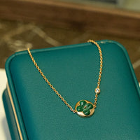 [Amore Jewels]SUN MALACHITE 1 DIAMOND PINK GOLD BRACELET