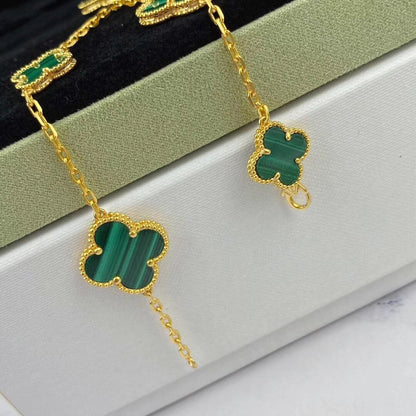 [Amore Jewels]MAGIC CLOVER MALACHITE GOLD BRACELET 5 MOTIFS