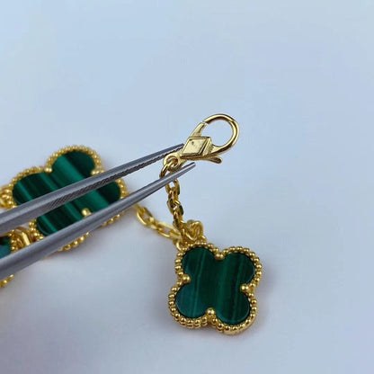 [Amore Jewels]MAGIC CLOVER MALACHITE GOLD BRACELET 5 MOTIFS