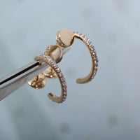[Amore Jewels]JUSTE EARRINGS 12.75MM PINK GOLD DIAMOND