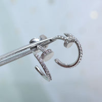 [Amore Jewels]JUSTE EARRINGS 12.75MM SILVER DIAMOND