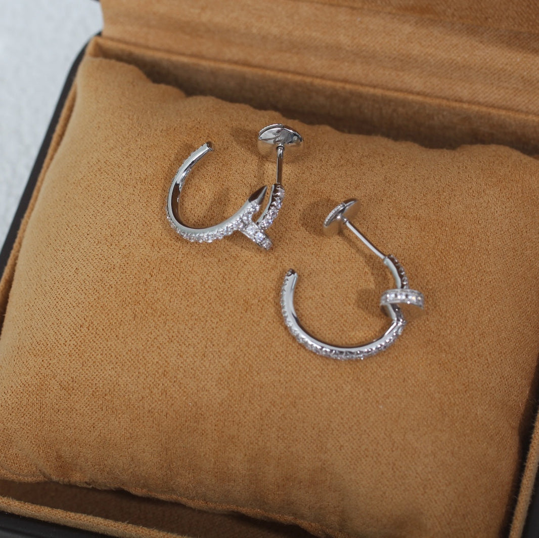 [Amore Jewels]JUSTE EARRINGS 12.75MM SILVER DIAMOND