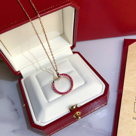 [Amore Jewels]JUSTE NECKLACE GOLD RED DIAMONDS