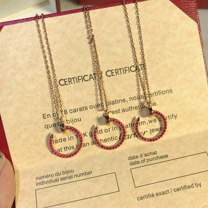 [Amore Jewels]JUSTE NECKLACE GOLD RED DIAMONDS