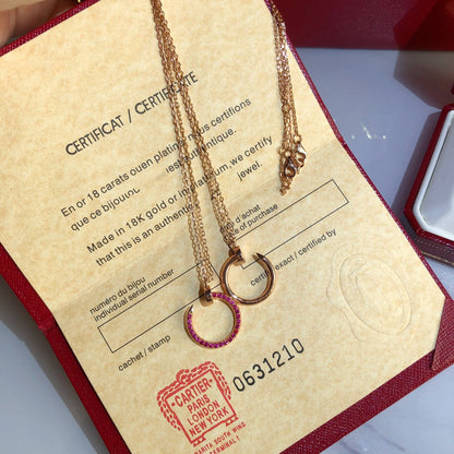 [Amore Jewels]JUSTE NECKLACE RED FULL DIAMONDS