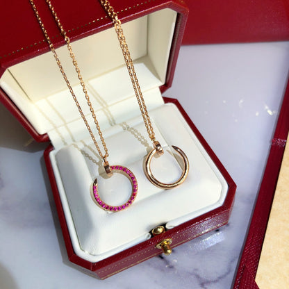 [Amore Jewels]JUSTE NECKLACE GOLD RED DIAMONDS