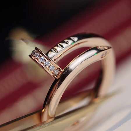 [Amore Jewels]JUSTE RING 2.65MM PINK GOLD DIAMOND