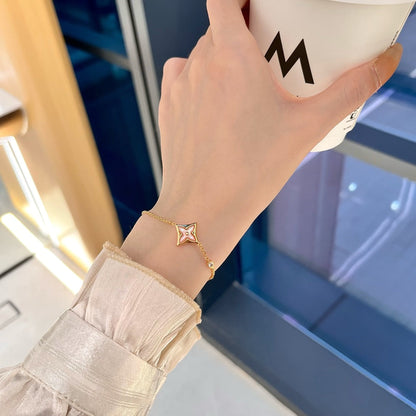 [Amore Jewels]STAR 1 DIAMOND PINK GOLD BRACELET