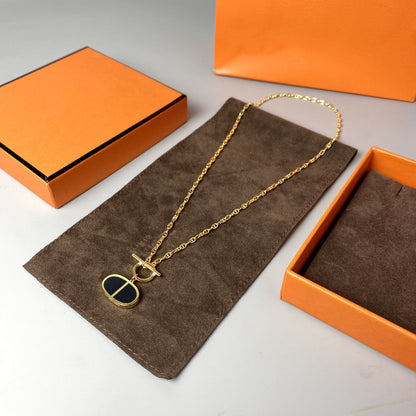 [Amore Jewels]CHAINE VERSO BLACK CERAMIC NECKLACE