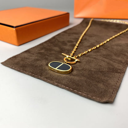 [Amore Jewels]CHAINE VERSO BLACK CERAMIC NECKLACE