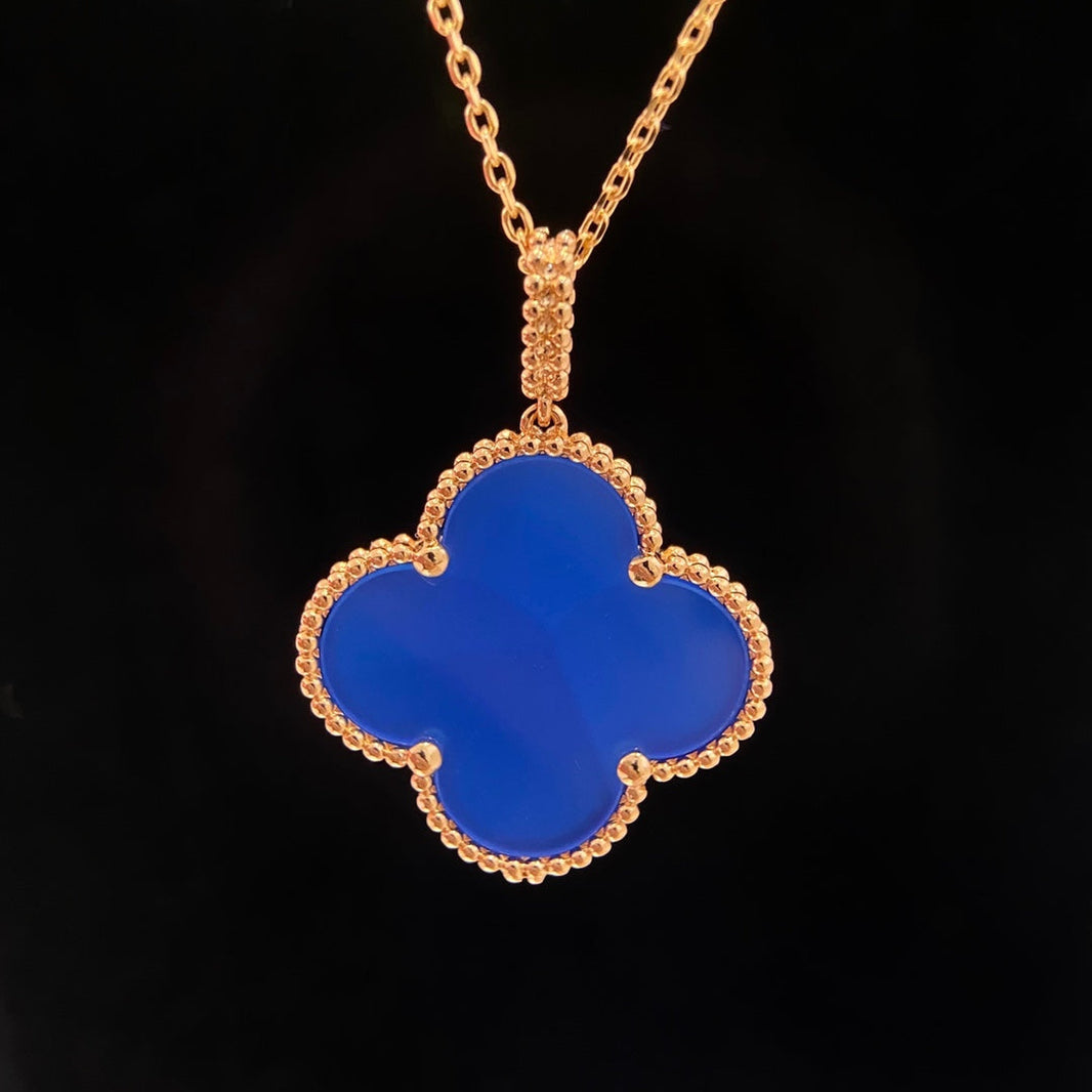 [Amore Jewels]CLOVER 25MM NECKLACE TURQUOISE ROSE GOLD