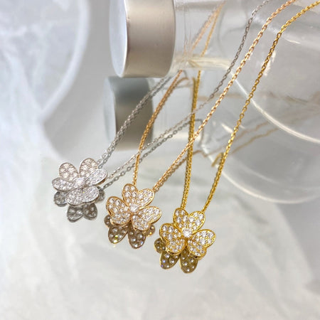 [Amore Jewels]FLOWER DIAMOND NECKLACE