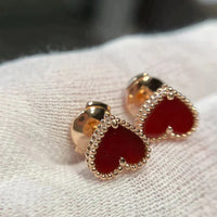 [Amore Jewels]HEART CARNELIAN STUD EARRINGS