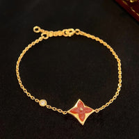 [Amore Jewels]COLOR STAR CARNELIAN PINK GOLD DIAMOND BRACELET