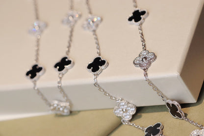 [Amore Jewels]CLOVER 20 MOTIFS ONYX DIAMOND SILVER