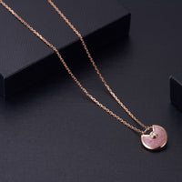 [Amore Jewels]AMULETTE ROSE GOLD PINK MOP NECKLACE