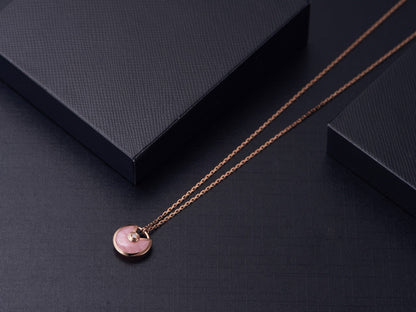 [Amore Jewels]AMULETTE ROSE GOLD PINK MOP NECKLACE