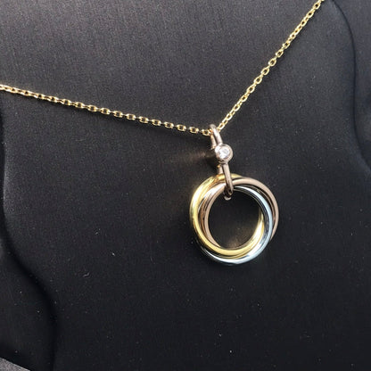 [Amore Jewels]TRINITY SILVER GOLD PINK GOLD NECKLACE
