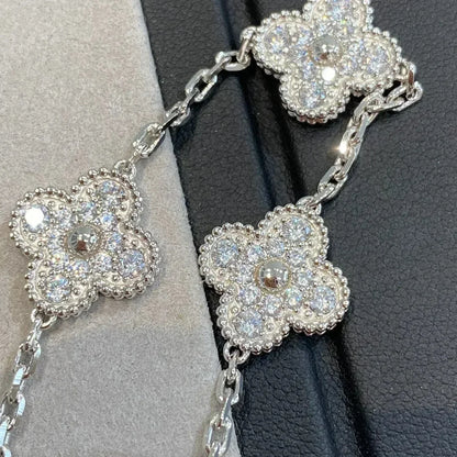 [Amore Jewels] CLOVER 5 MOTIF FULL DIAMOND BRACELET COLLECTION
