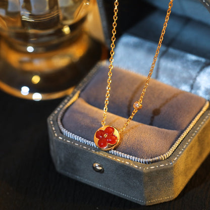 [Amore Jewels]SUN PEDANT PINK GOLD 1 DIAMOND NECKLACE