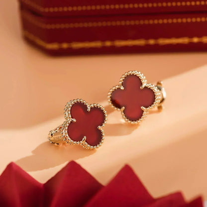 [Amore Jewels]CLOVER MEDIUM 1 MOTIFS CARNELIAN  EARRINGS