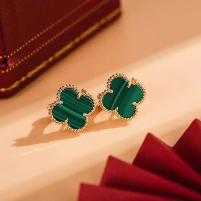 [Amore Jewels]CLOVER MEDIUM 1 MOTIFS MALACHITE  EARRINGS
