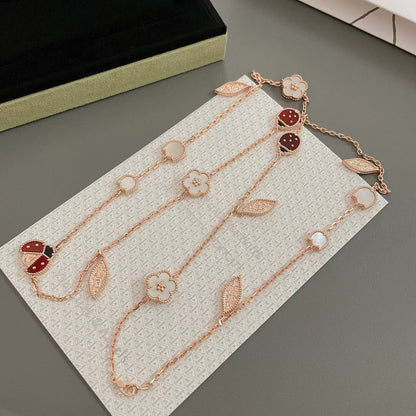 [Amore Jewels]LUCKY SPRING 15 MOTIFS ROSE GOLD NECKLACE