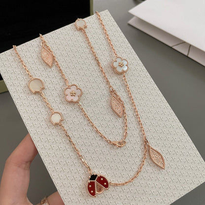 [Amore Jewels]LUCKY SPRING 15 MOTIFS ROSE GOLD NECKLACE