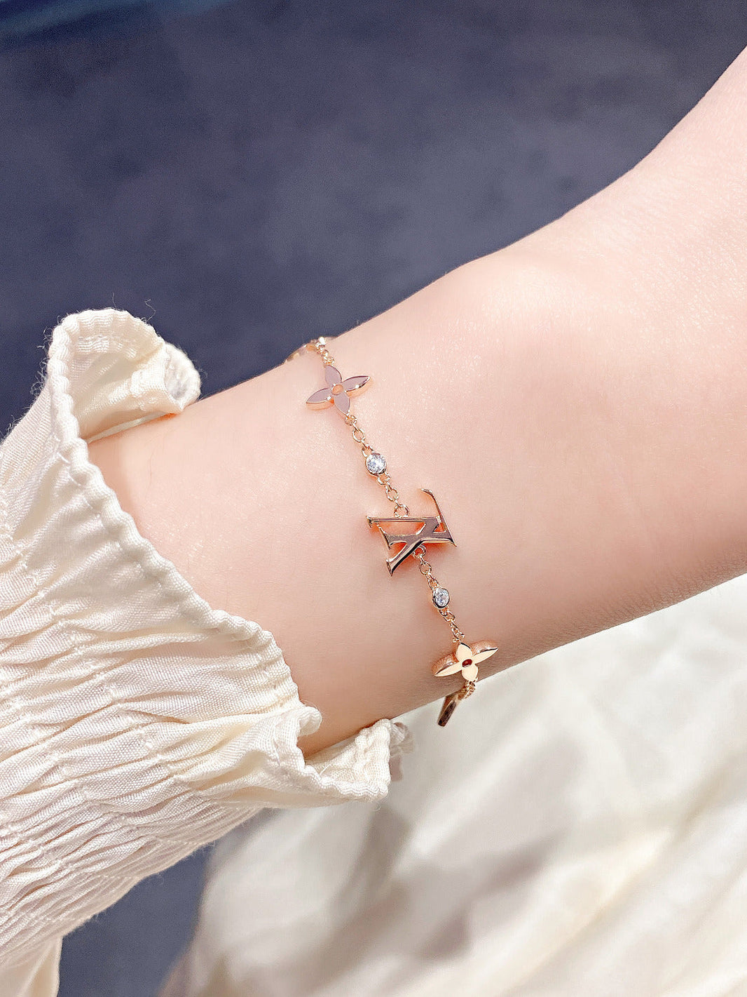 [Amore Jewels]STAR AND SUN 7 MOTIFS GOLD BRACELET