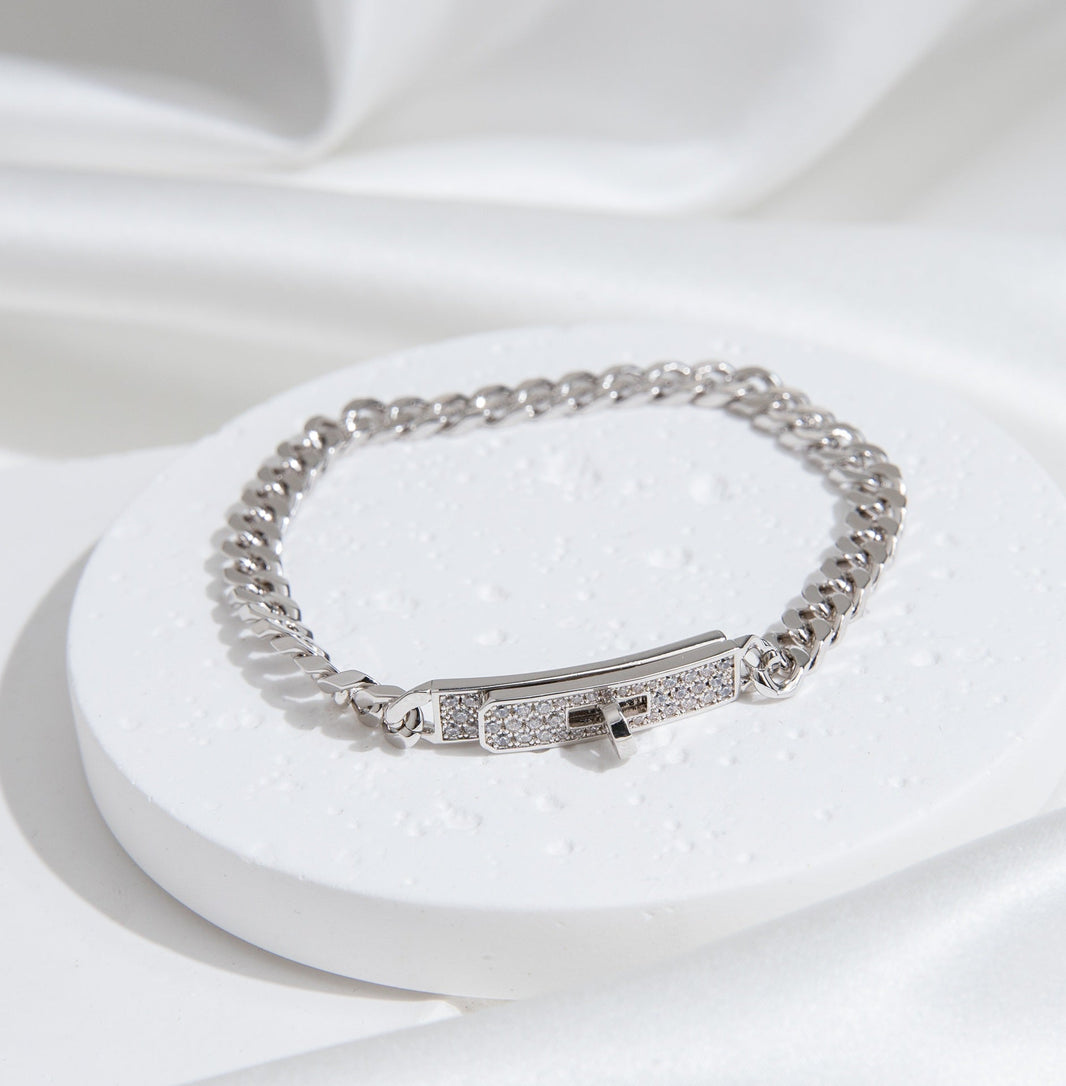 [Amore Jewels]KELLY CHAIN SILVER DIAMOND BRACELET