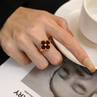 [Amore Jewels]CLOVER CARNELIAN RING ROSE GOLD DIAMOND