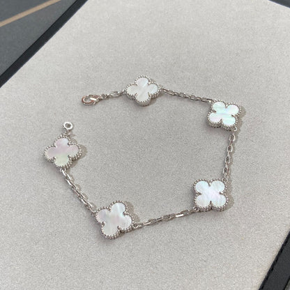 [Amore Jewels]CLOVER WHITE PEARL MOP 5 MOTIF BRACELET COLLECTION