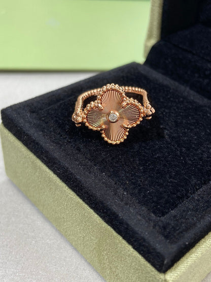 [Amore Jewels]CLOVER RIVERSIBLE ROSE GOLD RING