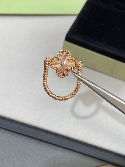 [Amore Jewels]CLOVER RIVERSIBLE ROSE GOLD RING