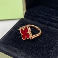 [Amore Jewels]CLOVER RIVERSIBLE PINK GOLD RING