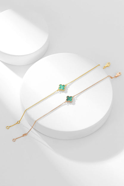 [Amore Jewels]CLOVER BRACELET MALACHITE 1 MOTIF