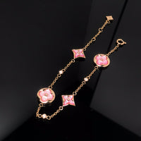 [Amore Jewels]STAR AND SUN 4 MOTIF PINK MOP PINK GOLD BRACELET