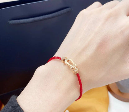 [Amore Jewels]FORCE 10 HALF DIAMOND PINK GOLD RED CORDERI LARGE AND MEDIUM MODEL