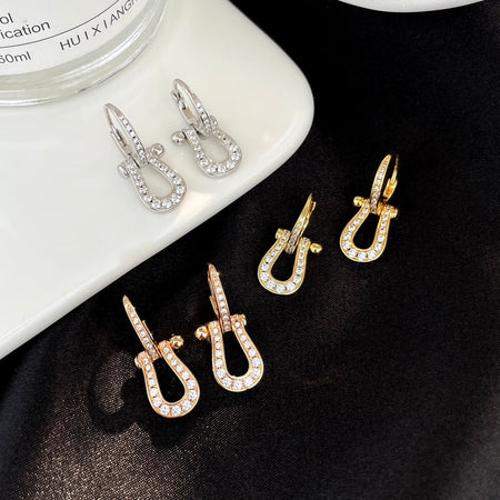 [Amore Jewels]FORCE 10 FULL DIAMOND DROP EARRINGS MEDIUM MODEL