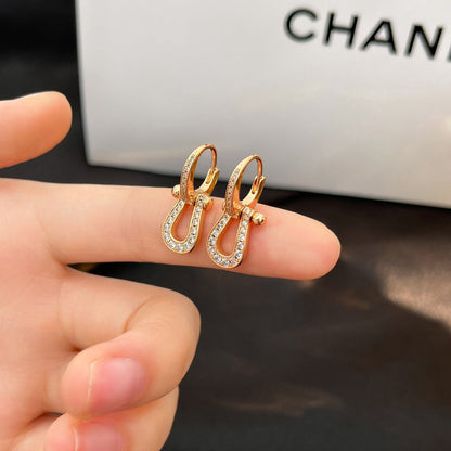 [Amore Jewels]FORCE 10 FULL DIAMOND DROP EARRINGS MEDIUM MODEL