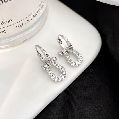 [Amore Jewels]FORCE 10 FULL DIAMOND DROP EARRINGS MEDIUM MODEL