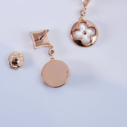 [Amore Jewels]STAR AND SUN PINK GOLD MOP DROP EARRINGS
