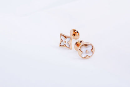 [Amore Jewels]STAR AND SUN PINK GOLD MOP STUD EARRINGS
