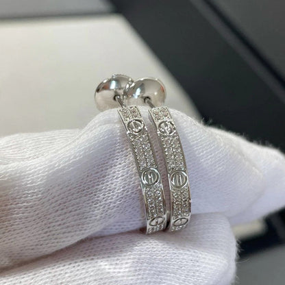 [Amore Jewels]LOVE EARRINGS 3.6MM DIAMOND PAVED