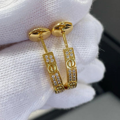 [Amore Jewels]LOVE EARRINGS 3.6MM DIAMOND PAVED