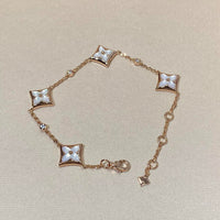 [Amore Jewels]STAR 4 MOTIF MOP DIAMOND PINK GOLD BRACELET